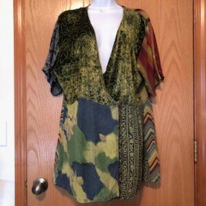 Tienda Ho Wrap Kimono Button Closure Multi Pattern Embroidery Wearable Art XL